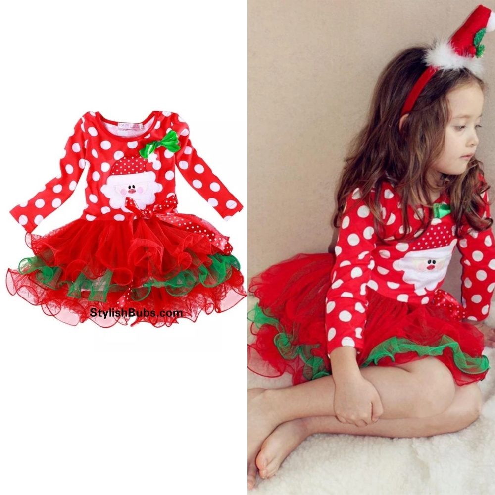 🆕️Christmas Tutu Dress Long Sleeve Girls Holiday